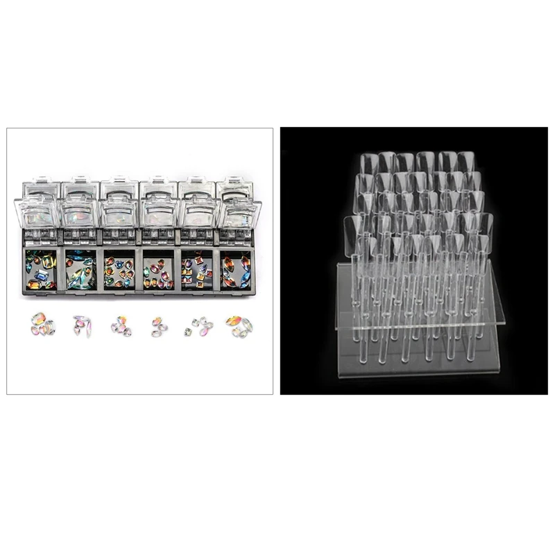 2 шт. блестящие 3D Наклейки для ногтей 1 шт.|Стразы и украшения| |