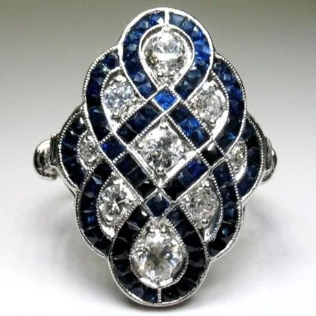 925 Anillos серебряные Винтажные белые кольца с камнями для женщин кольцо темно-синяя эмаль. Кольцо из эпоксидной смолы роскошные ювелирные изделия Bague Femme Girl Mujer