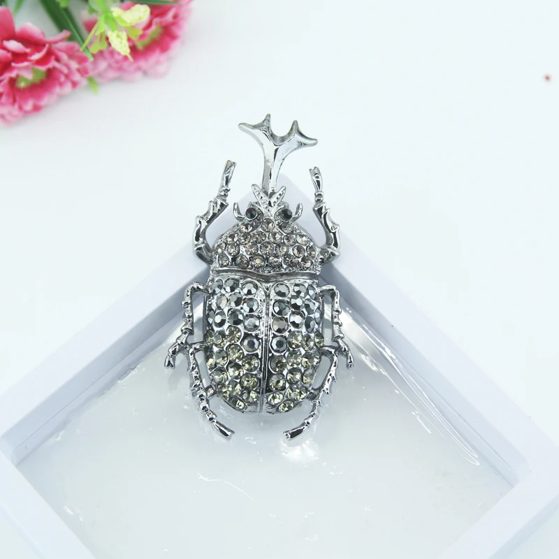 Rhao серая брошь в виде жука Стразы мужской персонализированный креативный