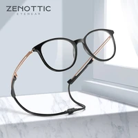 zenottic tr 90 portable magnetic glasses frame anti blue light eyeglasses with neck hanging myopia optical spectacles men women