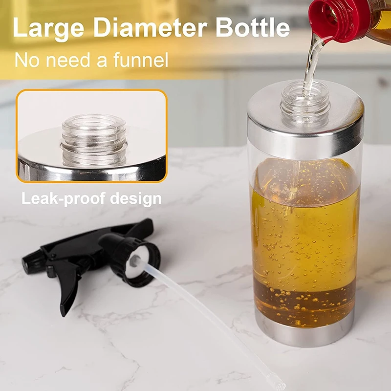 Olive Oil Sprayer for Cooking - 450Ml Dispenser Bottle Spray Mister -Adjustable Mist Nozzle Vinegar Spritzer |