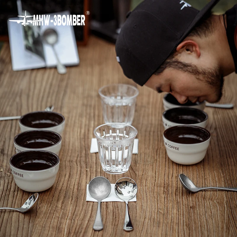 MHW-3BOMBER cuchara de medir caf&eacute; Barista herramientas para ventosaterapia granos de caf&eacute; sabor pruebas goteando caf&eacute; Stiring cuchara de caf&eacute;-3