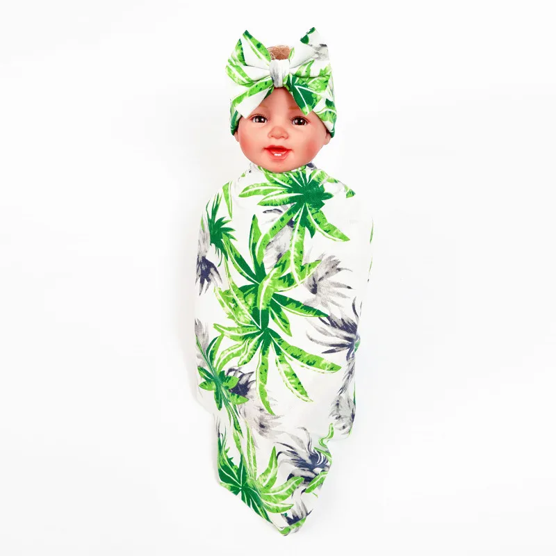 Новое Пеленальное Одеяло для новорожденных девочек бант на голову цветы милые