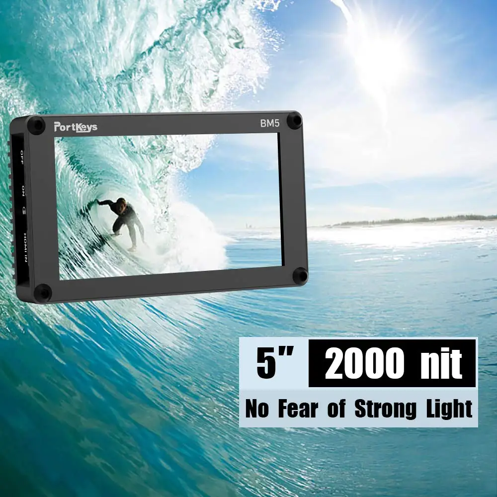 Portkeys BM5II 3G-SDI/HDMI вход 2000nit сенсорный экран 3D-LUT алюминиевый корпус для камеры DSLR