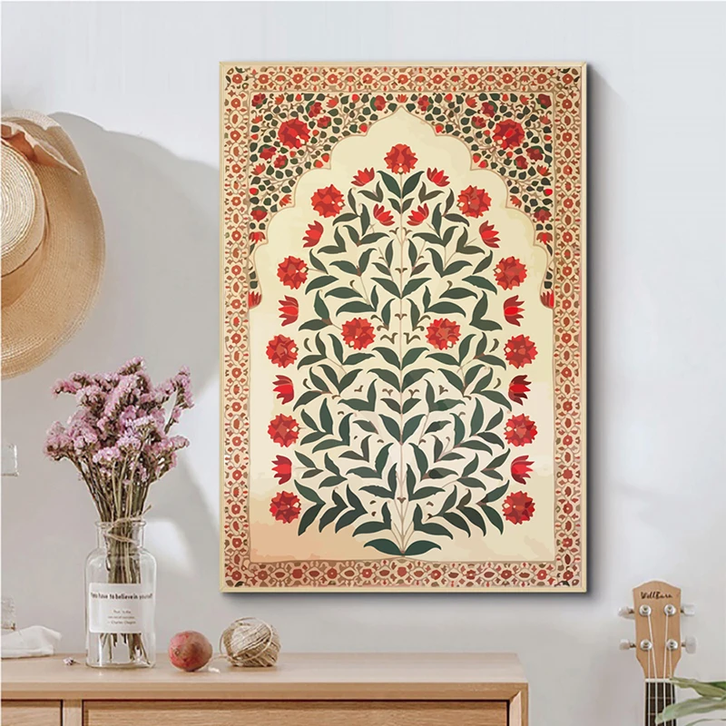 

Mexican Art Paintings On The Wall Abstract Flower Wall Art Prints Pictures for Living Room Frameless Canvas Posters Prints