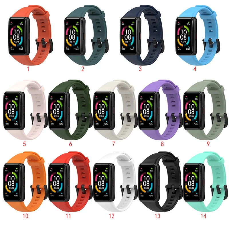 

Replacement Sport Silicone Watch Band Wrist Strap Adjustable Watchbands for Huawei band 6 honor band 6 Watch