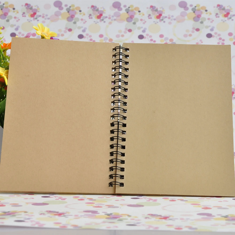 

Diary Drawing Painting Graffiti 18x12cm 14x21cm Kraft Paper Cover Blank Paper Notebook School Supply