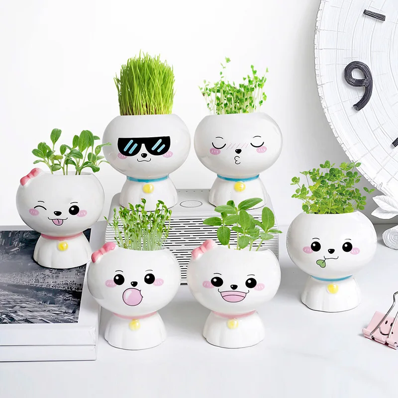 

Creative cute bear-shaped potted indoor desktop ornaments pots for plants and flowers office decor indoor plant pot mini pot