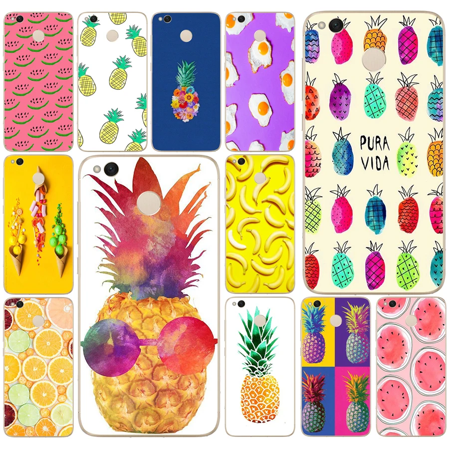 192DD Ананас Фрукты арбуз красочные продукты питания Мягкий силиконовый чехол для