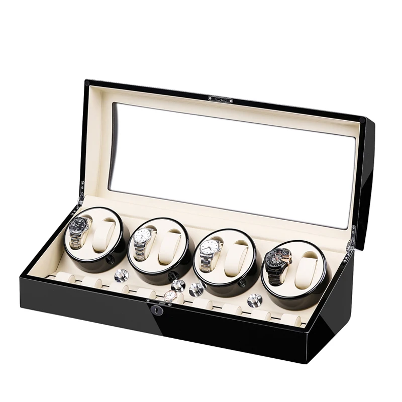 

Black Sandal Wood Baking 8+9 Inside Buff Watch Winder for automatic watches watch box automatic winder storage display case box