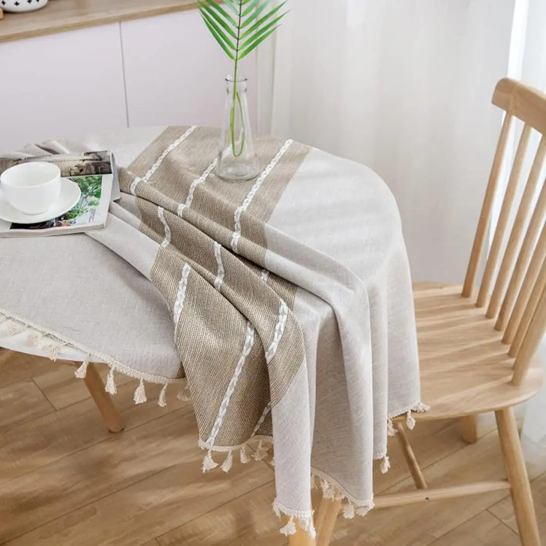 Waterproof Rectangle Tablecloth Burlap Embroidery - Linen Table Cloth Rustic Fabric Heavy Duty Runner Outdoor Tablecloths | Дом и сад