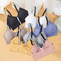 women sports crop tops seamless underwear removable padded camisole sexy lingerie intimates female soft tank camis