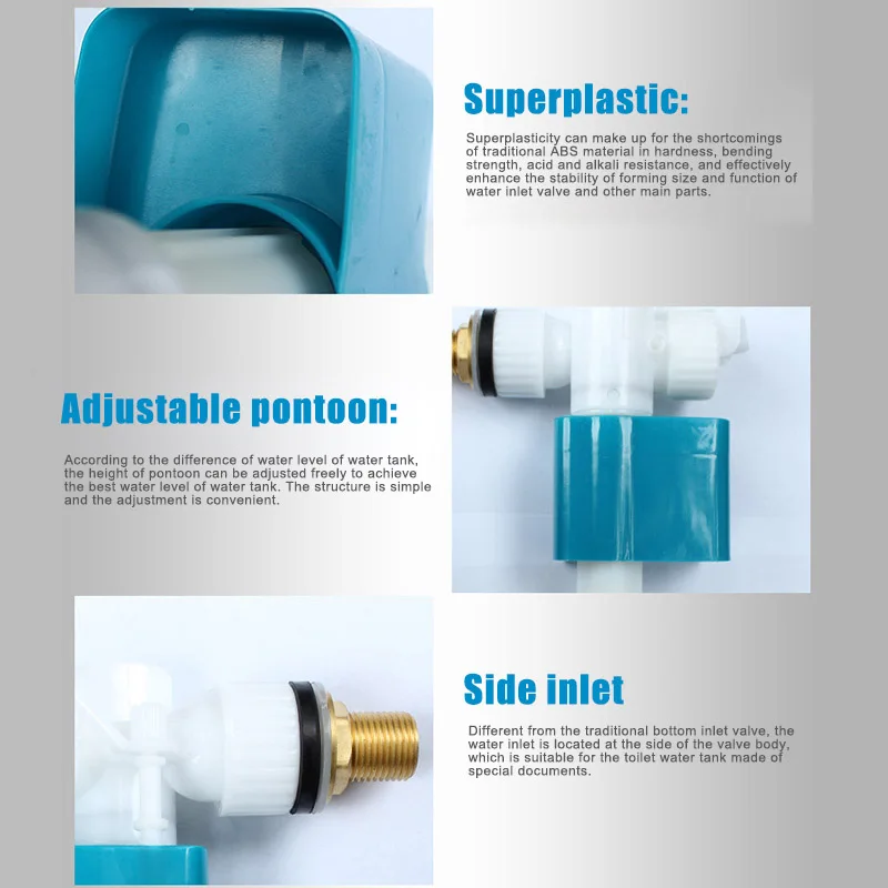 Впускной клапан для туалета с боковым входом фитинги резервуара G1/2 регулируемые