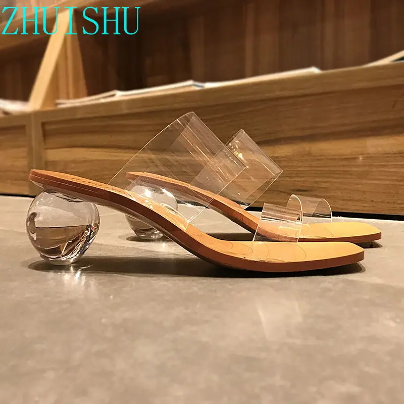 

2021; Сезон лето; С прозрачным верхом, все-матч, со шнуровкой женские сандалии с украшением в виде кристаллов на толстом каблуке пикантные санд...