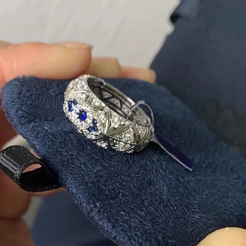 

S925 sterling silver summer new demon eye ring female Fashionable personality evil eye finger link day gift Shiny jewelry