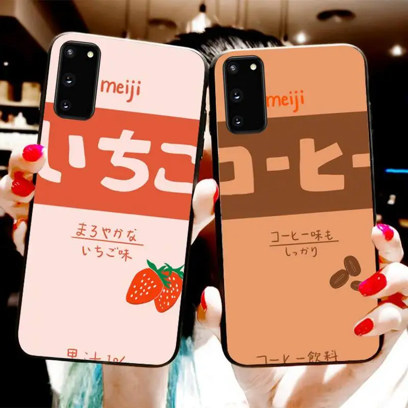 

Japanese Drink Cute Phone Case For Samsung S20 S10 S8 S9 Plus S7 S6 S5 Note10 Note9 S10lite