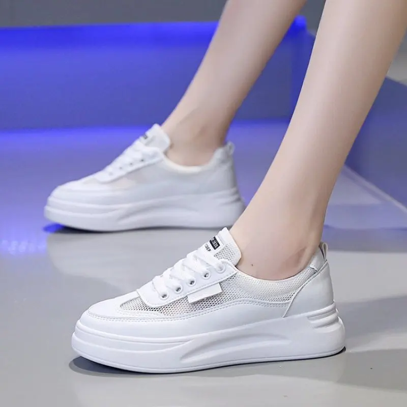 

2020 Fashion Vulcanized Casual Shoes Ladies Sneakers Women White Shoes Rubber Sole Autumn Low Heel Shallow Flats for Women