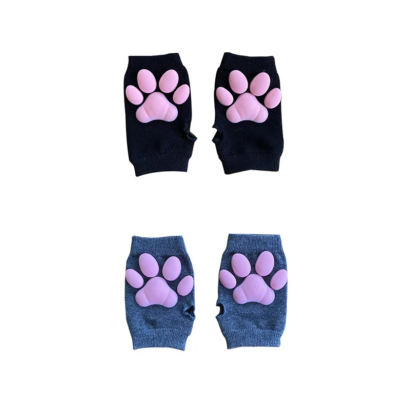 

Women 3D Silicone Cat's Paw Pad Gloves Soft Fingerless Fluffy Sun Protection Warm Female Girls Cute Sweet Lolita Gloves