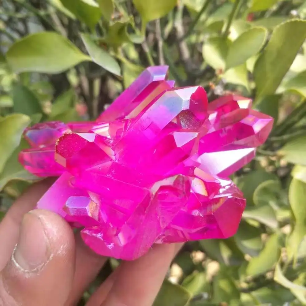 Редкий красивый кристалл кварца с красным пламенем aura образец кластера 120 140