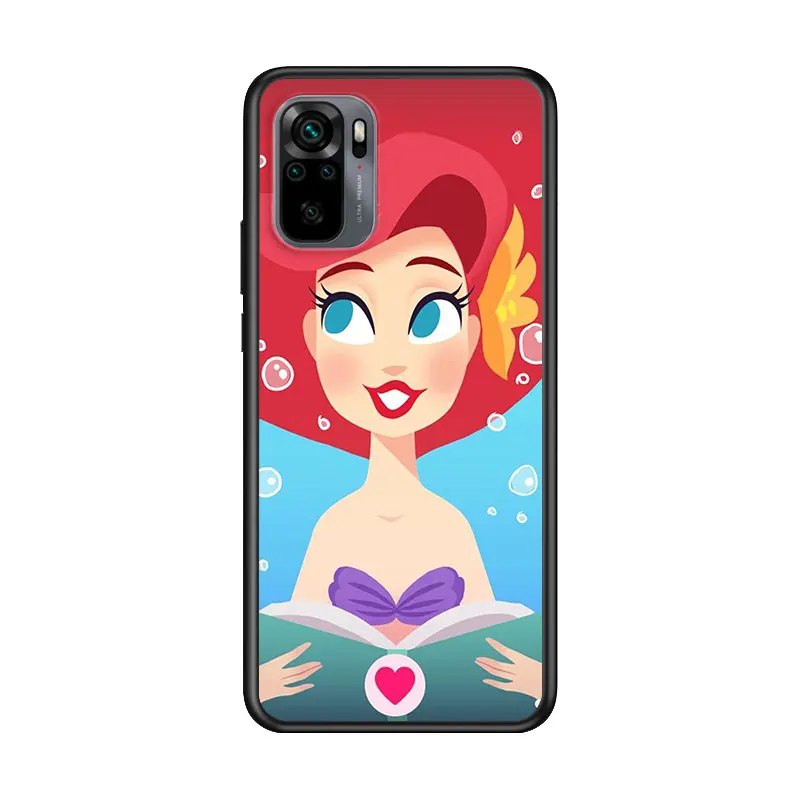 

Mermaid Disney Princess Cute for Xiaomi Redmi Note 10 10S 9 9T 9S 9Pro Max 8T 8Pro 8 7 6 5 Pro 5A 4X 4 Soft Black Phone Case