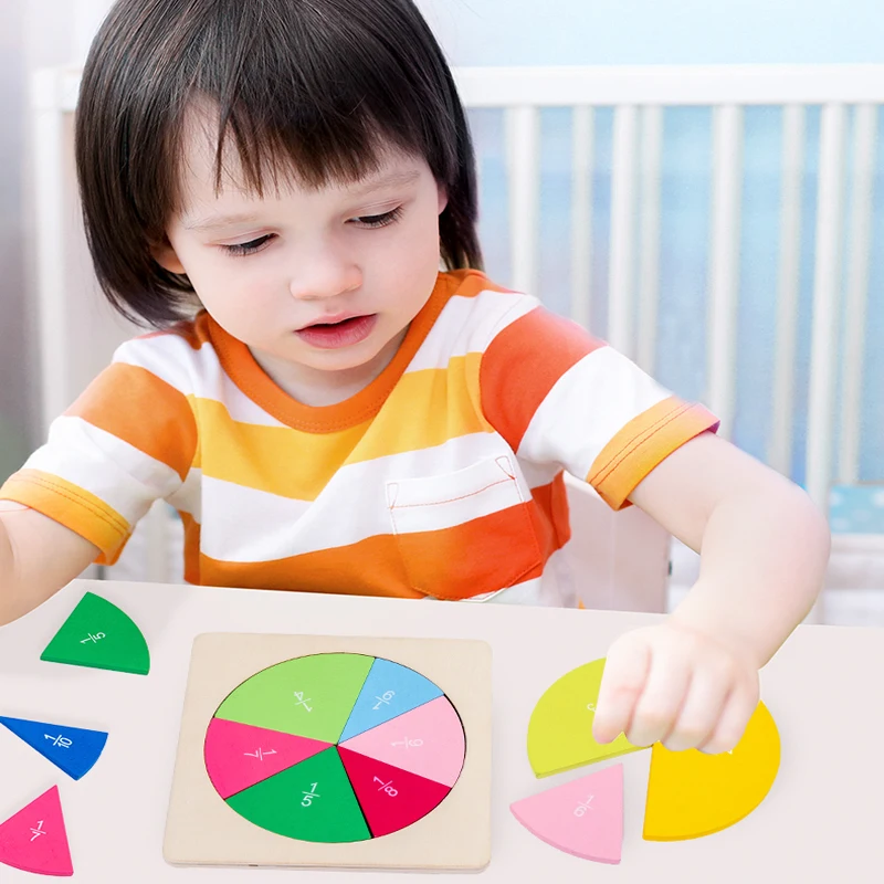 Дошкольные дети деревянная фракция диск математическое обучение доска