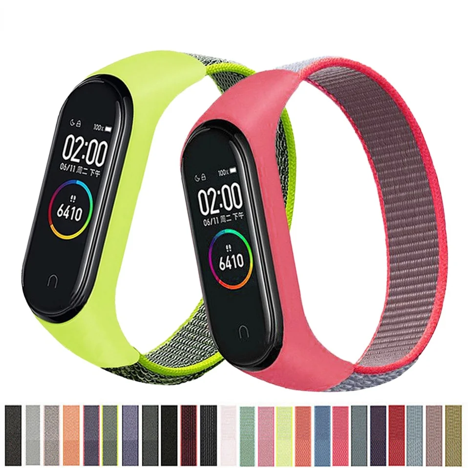 

Bracelet for mi band 6 5 Strap Nylon Sport loop watch Belt pulsera correa Miband strap Wristband for xiaomi Mi band 4 3 Bracelet