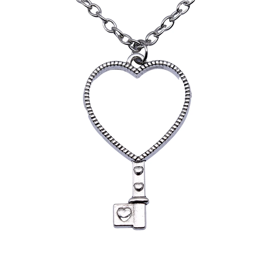 1 шт. 42x25 мм подвеска в виде любовного ключа с металлической рамой ожерелье для женщин Прямая поставка поставщик Подвески ожерелье женский подарок