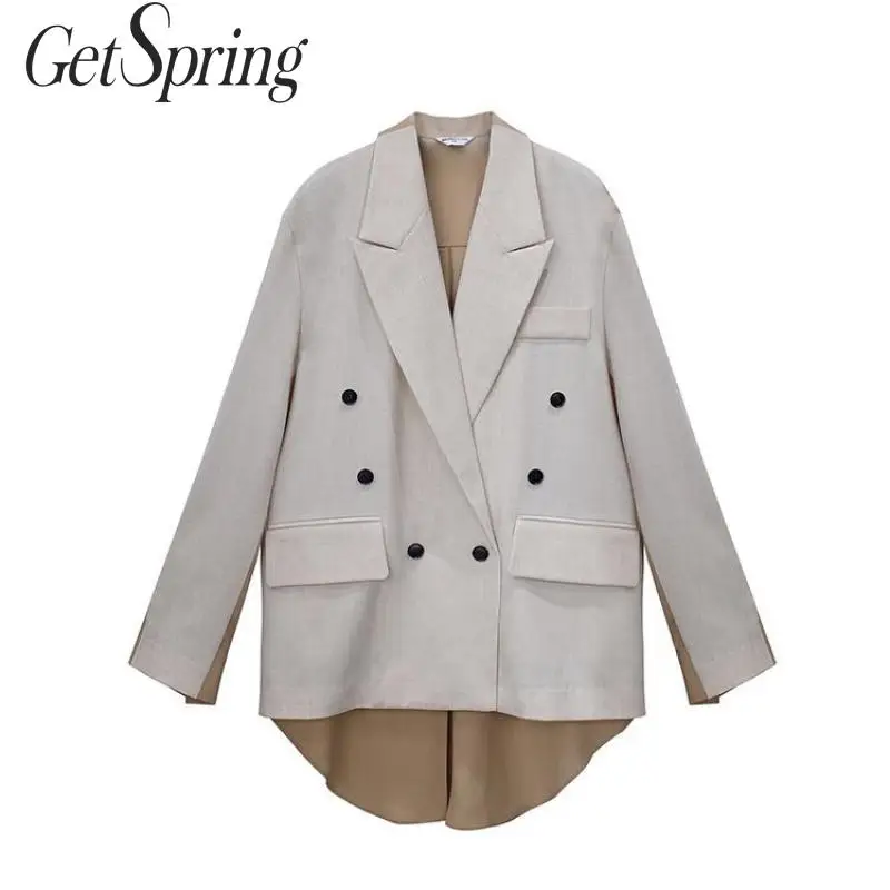 Getвесеннее Женское пальто Женский костюм цветные соответствующие Лоскутные