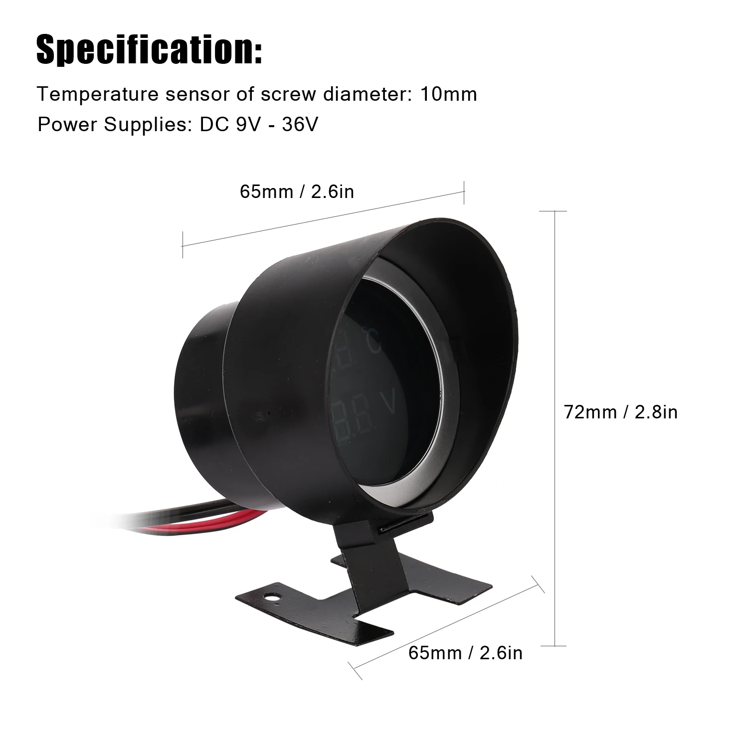 Цифровой светодиодный измеритель температуры воды для автомобиля грузовика