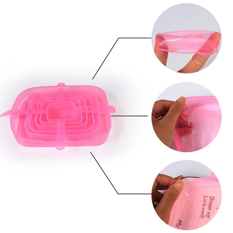 6 шт. Крышка для фруктов и овощей сохраняющая свежесть многоразовая