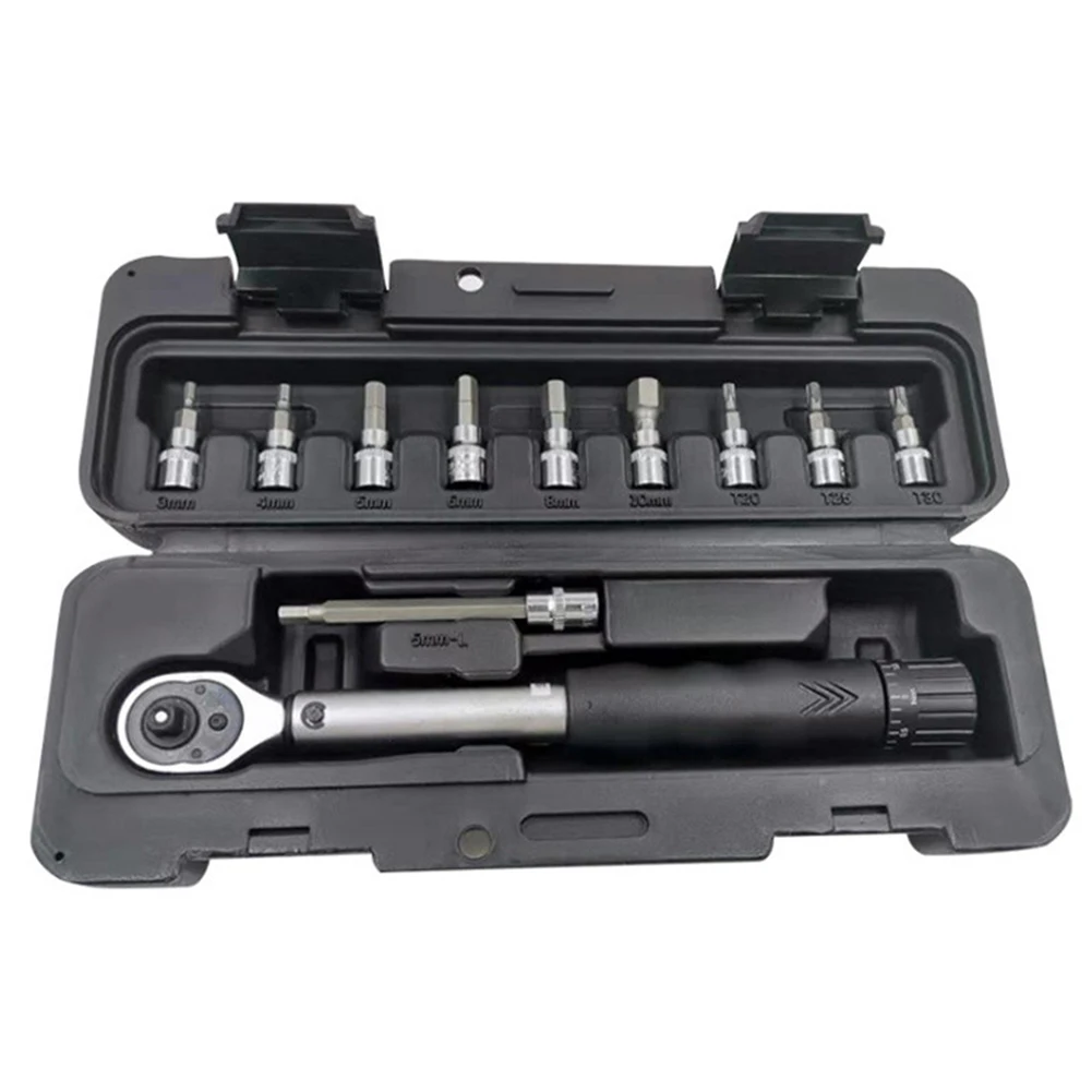 

11pcs 1/4 inch Drive 2-14NM Adjustable Preset bike Torque Wrench Set Bicycle Bike Repair Ratchet Machanical Hand Tool Kits