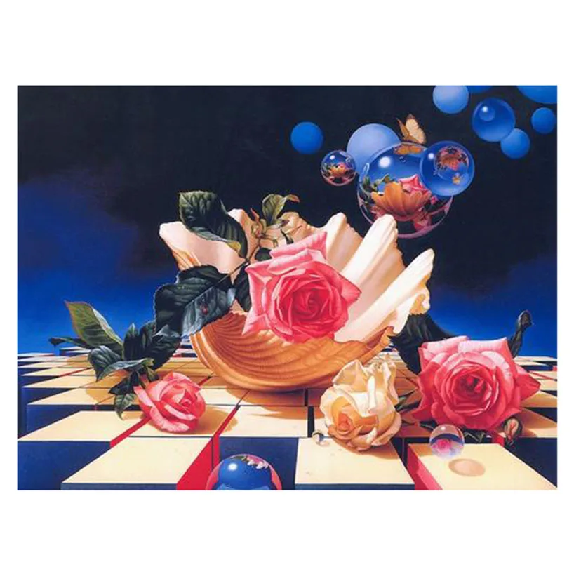 

Flower 5D DIY Full Drill Diamond Painting Cross Stitch Embroidery Rhinestones Mosaic Home Decoration Gifts L12