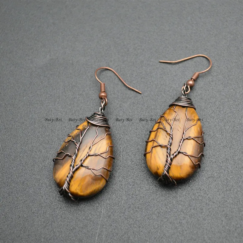 Натуральные полудрагоценные камни в форме капли воды защитное Дерево жизни