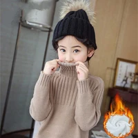 girls boys sweater kids coat outwear 2022 turtleneck plus velvet thicken warm winter autumn knitting wool%c2%a0cotton toddler kids ba