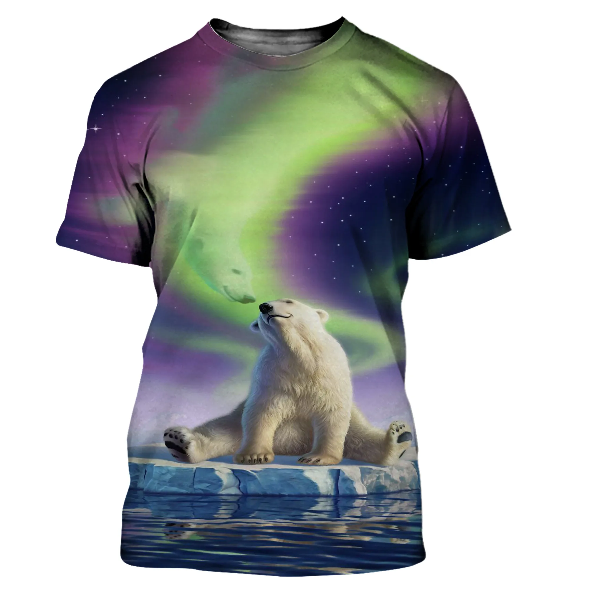 

2021 New 3D Polar Bear Print T-shirt Summer Men's Women's Harajuku Youth Sweatshirt Fun Top Streetwear Large Comfort Top Shirt