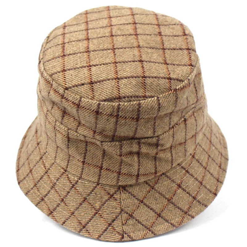 Зимняя винтажная Панама в клетку Осень зима|Мужская панама| |