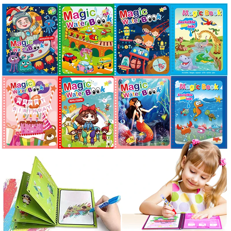 Волшебная книга для рисования водой игрушки Монтессори многоразовая
