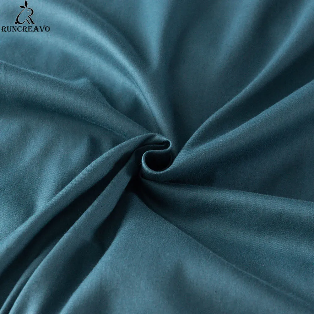 Комплект постельного белья темно-синего цвета с вышивкой из египетского хлопка |