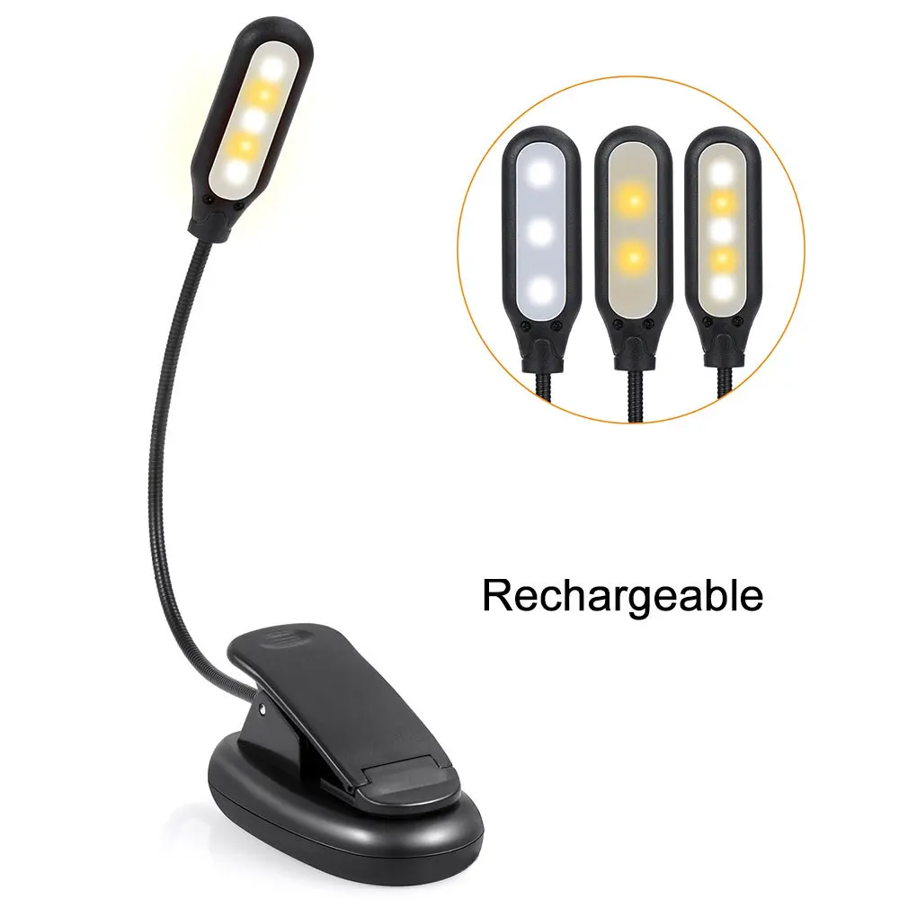 

USB Power Supply Table Lamp With Clip Holder Rechargeable USB Led Table Lamp Flexible Fold Eye Protection Reading Book Lights