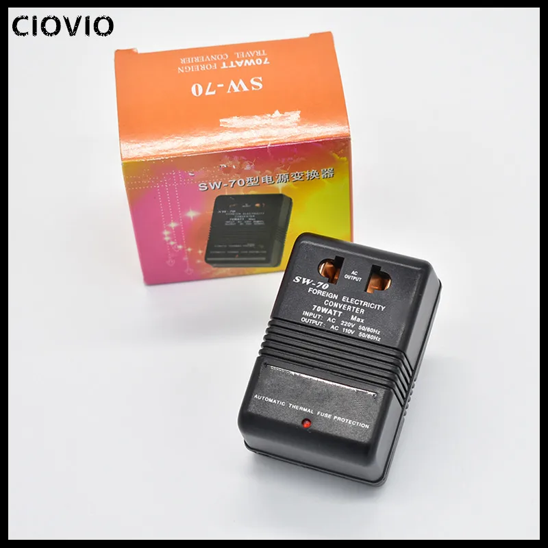 CIOVIO трансформатор 70 Вт 100 150 220 В до 110 преобразователь путешествия Двухканальный