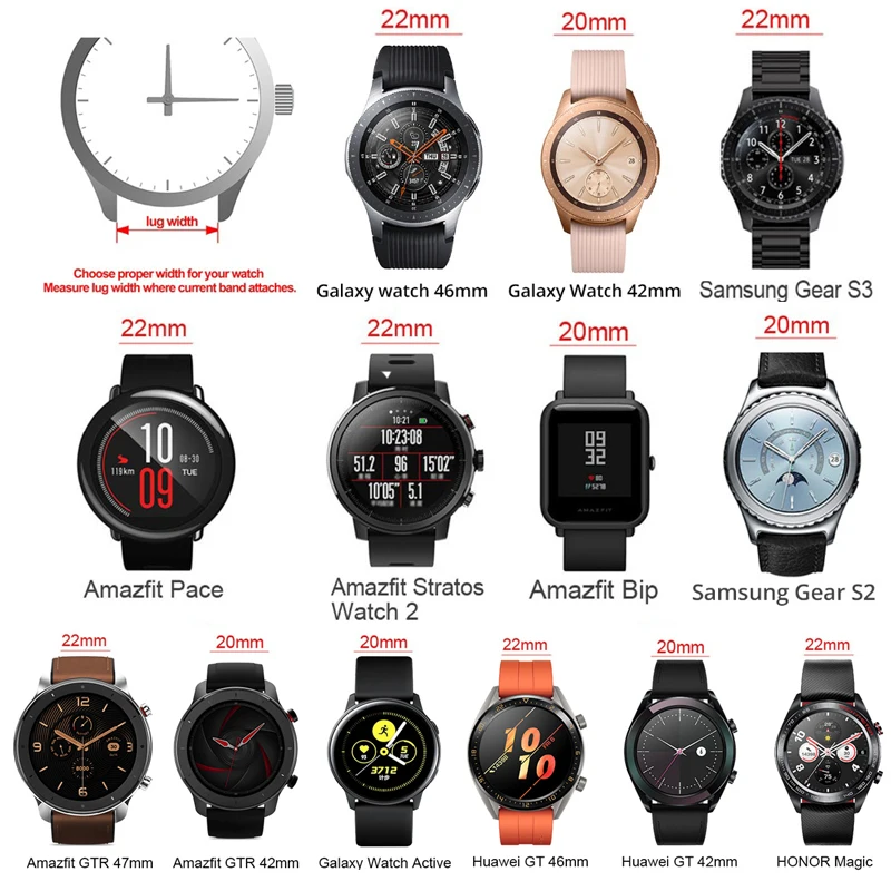 Силиконовый ремешок для Xiaomi Huami Amazfit GTR GTS2 2e браслет смарт-часов GTR3 3 Pro/GTR 47 мм 20 22 |