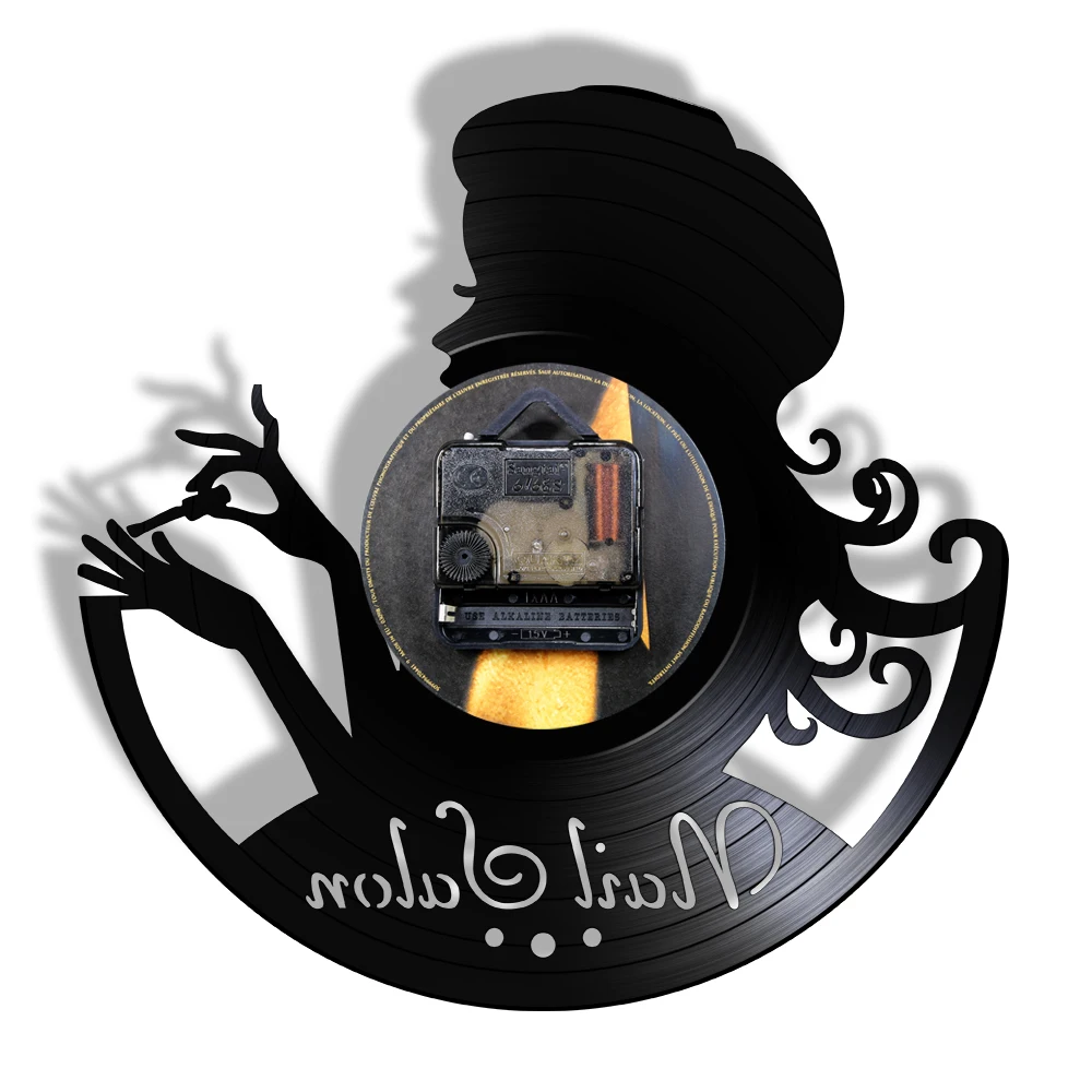 Виниловые настенные часы для салона красоты маникюрные ретро идея подарка