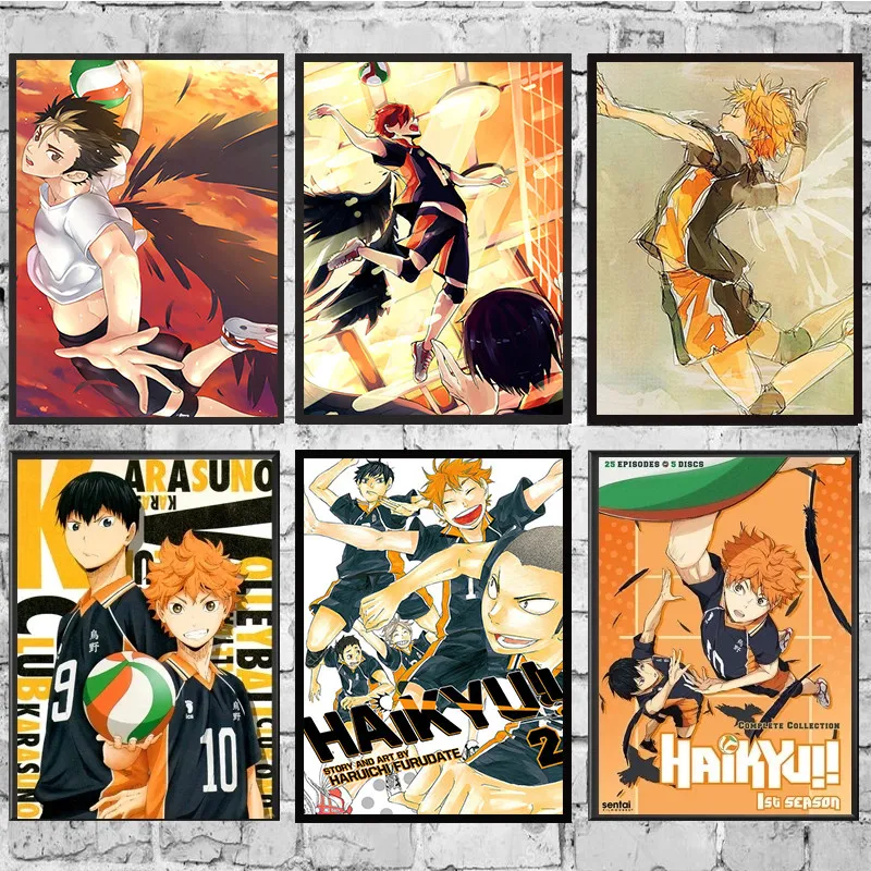 Картина на холсте для волейбола и мальчика современные аниме постеры принты Haikyuu