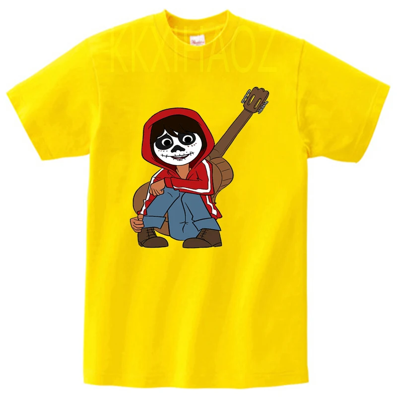 Летняя футболка из 100% хлопка с героями мультфильмов Pixar Movie COCO Детская одежда