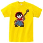 Летняя футболка из 100% хлопка с героями мультфильмов Pixar Movie COCO Детская одежда с короткими рукавами Повседневные спортивные футболки для девочек, забавная блузка для мальчиков