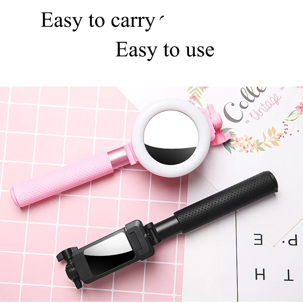 

wireless selfie stick tripod bluetooth with LED ring light Foldable Bracket Handheld Video Live Monopod Youtobe Tiktok for Phone