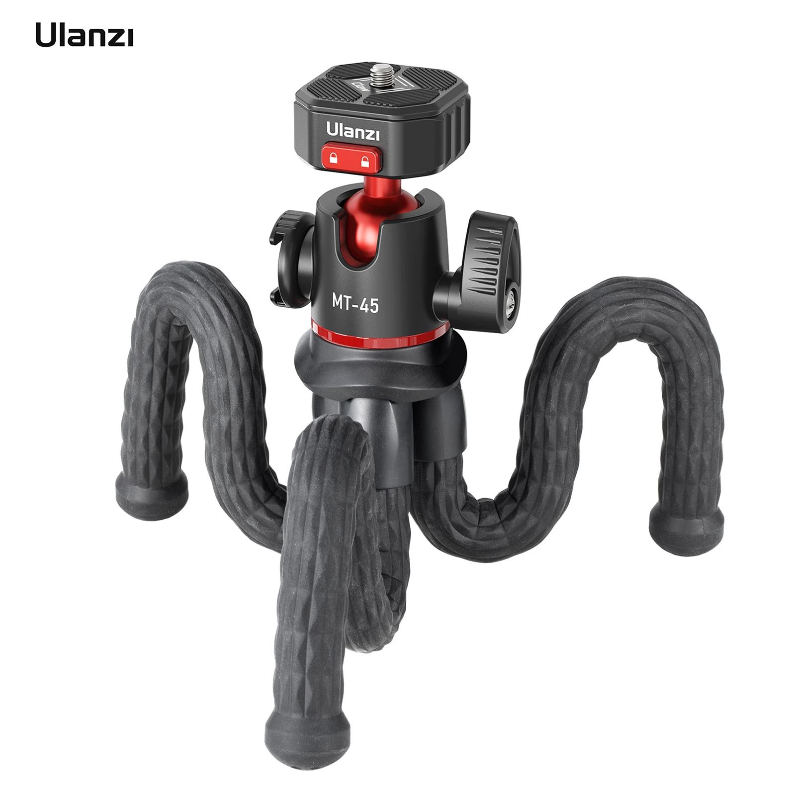 

Ulanzi MT-45 Flexible Octopus Tripod Stand with Quick Release Mount Rotatable Ballhead Cold Shoe for Vlog Live Streaming Travel