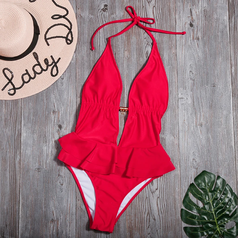 Новинка 2020 Цельный купальник сексуальный для женщин Haler Top монокини Женский