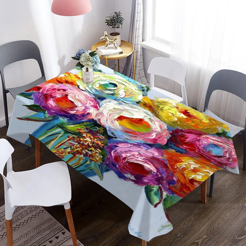 Скатерть 3D с рождественским узором водонепроницаемая ткань для журнального