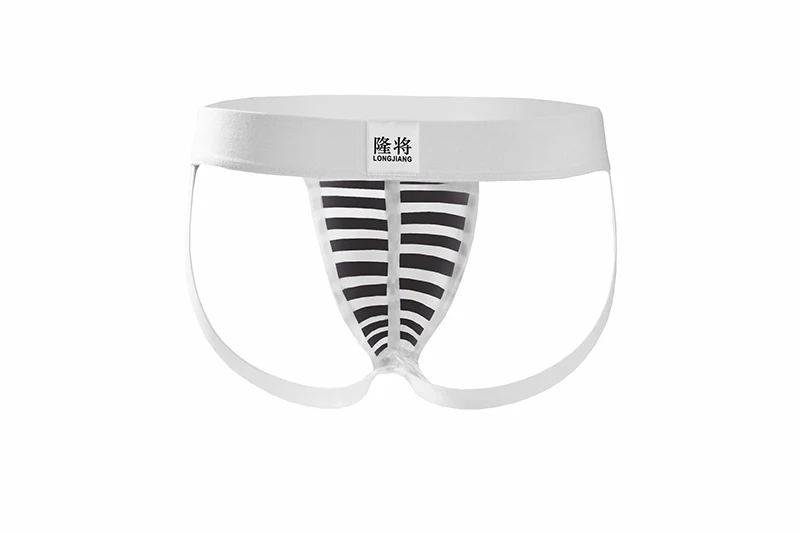 Стринги мужские в полоску бандаж с низкой посадкой х/б стринги бикини открытой